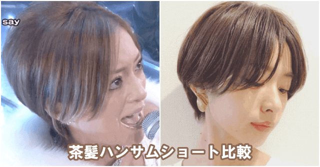 浜崎あゆみと一般モデルの茶髪ハンサムショート比較